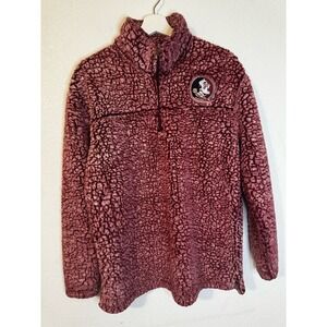 BoxerCraft Florida State Seminoles Sherpa Fleece Pullover Sweatshirt Womens L